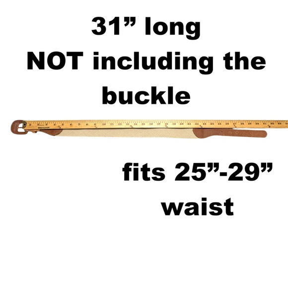 belt J. CREW XS/S tan leather stretch 2" wide 25"-29-30" waist covered buckle - Picture 5 of 12